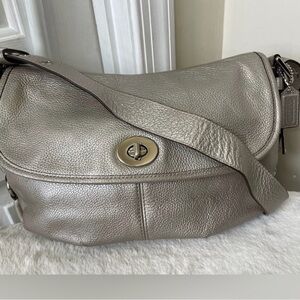 Coach metallic shoulder/ crossbody bag EUC